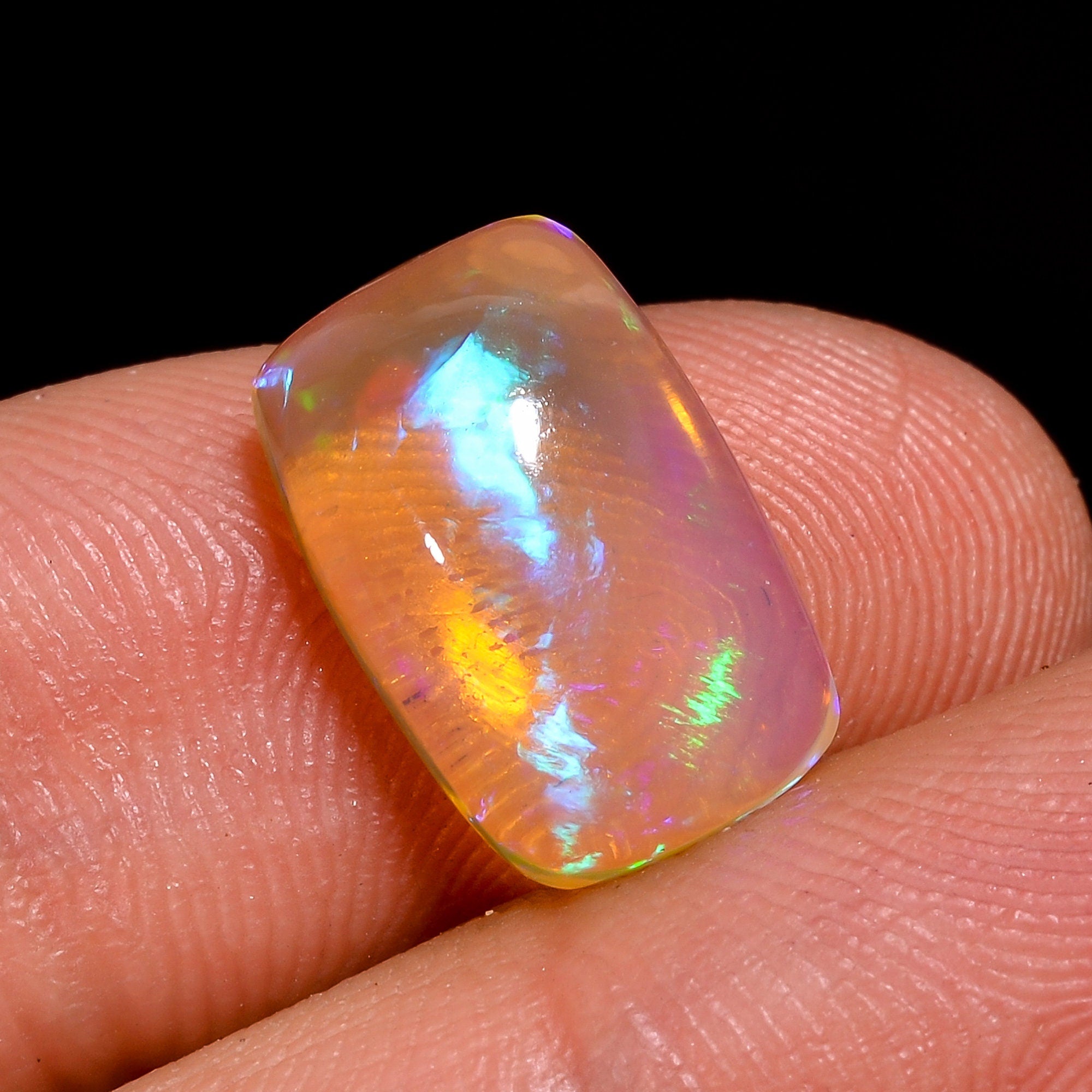 ethiopian opal natural radiant shape cabochon loose gemstone
